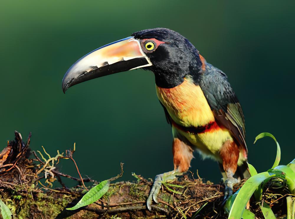 领簇舌巨嘴鸟 / Collared Aracari / Pteroglossus torquatus